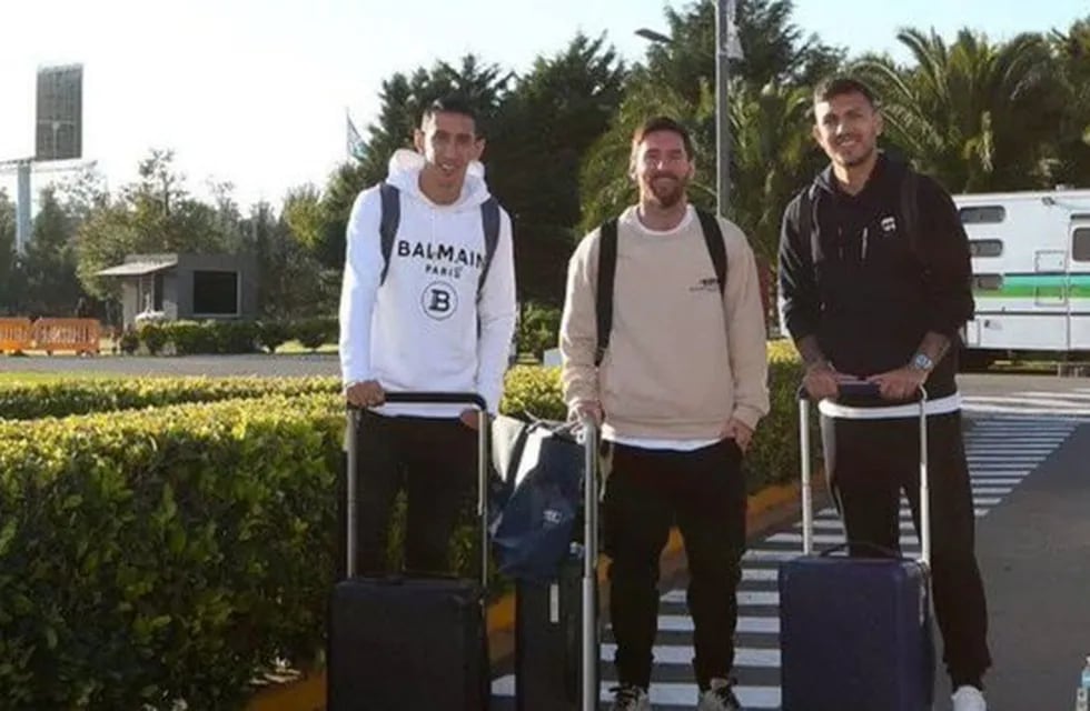 Di María, Messi y Paredes, llegaron al país y se suman a la Selección.
