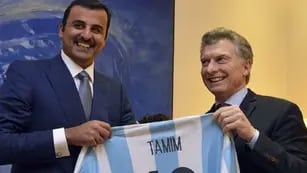 Mauricio Macri junto al emir de Qatar, Tamim bin Hamad Al Thani