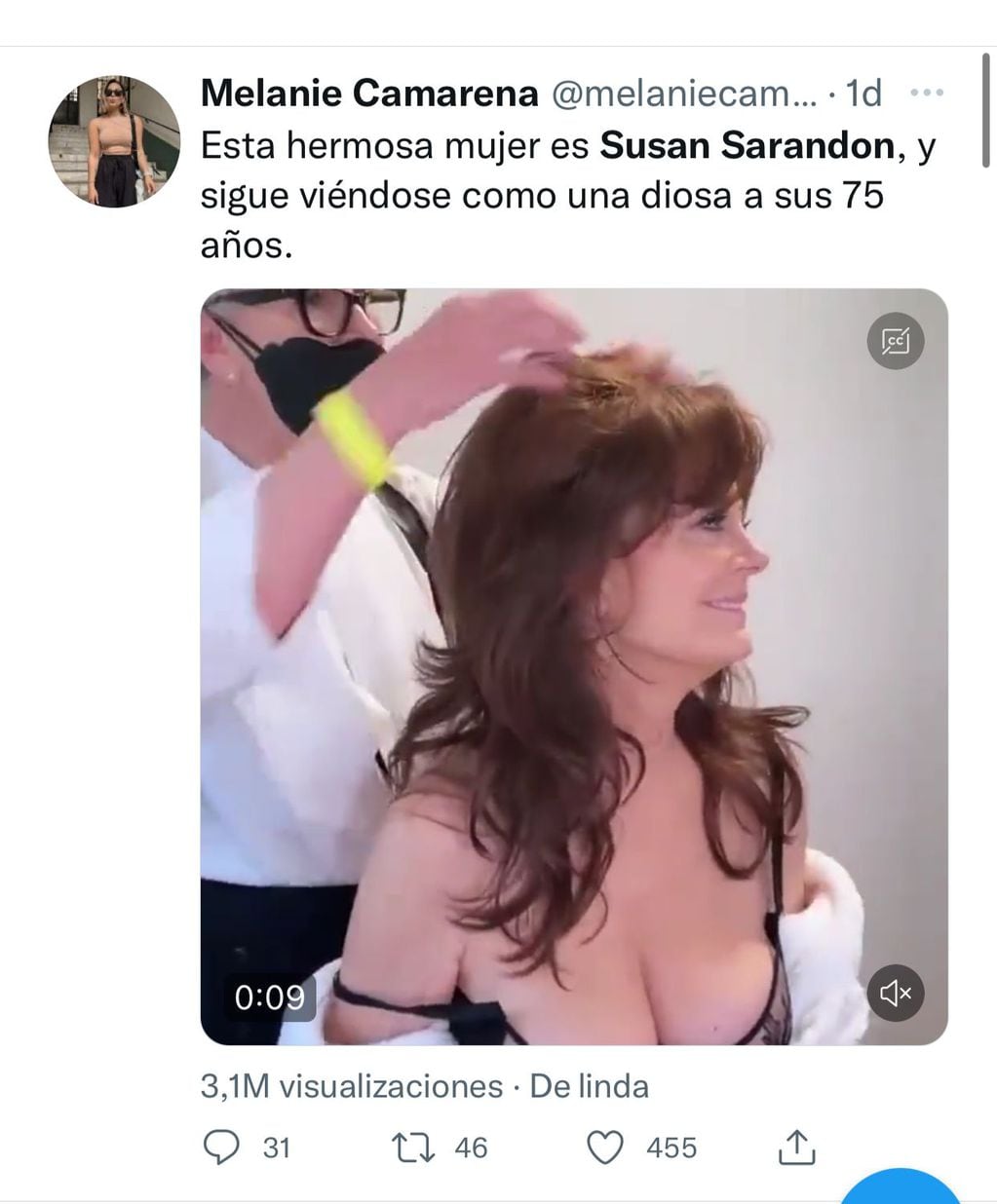 Susan Sarandon, furor en Twitter.