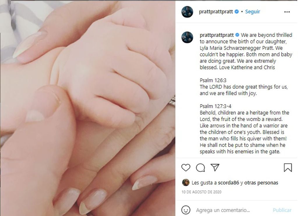 Chris Pratt fue repudiado en las redes al resaltar que su hija nació sana y su primogénito no
