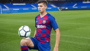 Vestido de blaugrana. Ramos Mingo integró el banco de suplentes en el debut del Barcelona en la Liga. (Instagram Santiago Ramos Mingo)