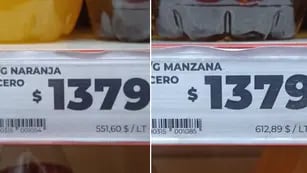 Encontró dos productos con el mismo precio, pero distinto valor por litro