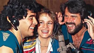 Lucía Galán con Diego Maradona