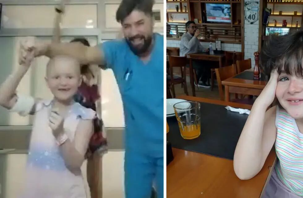 Ayer y hoy. Milena, la nena que le ganó al cáncer y cuya historia conmovió en redes sociales.