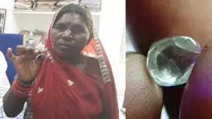 Una mujer encontró un diamante en la India
