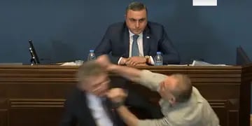 Diputados terminaron a las trompadas en el Parlamento de Georgia