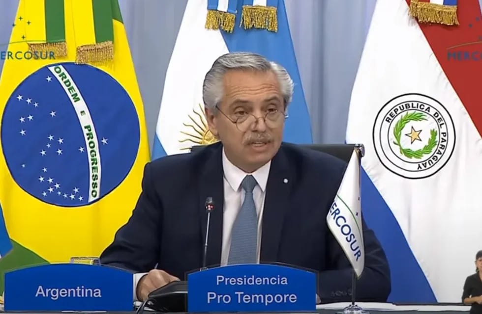 El presidente Alberto Fernández en la cumbre del Mercosur