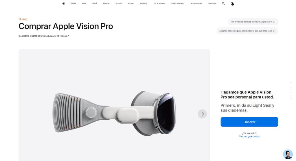 Precio Apple Vision Pro en Estados Unidos.