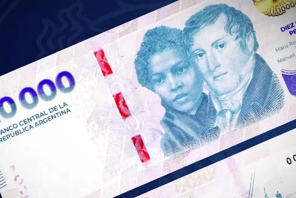 Nuevo billete de $10.000 con Manuel Belgrano y María Remedios del Valle