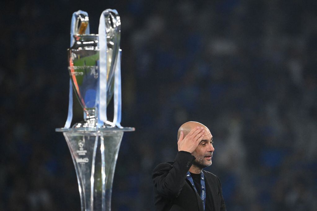 Pep Guardiola, campeón de la Champions League con el City. / AFP