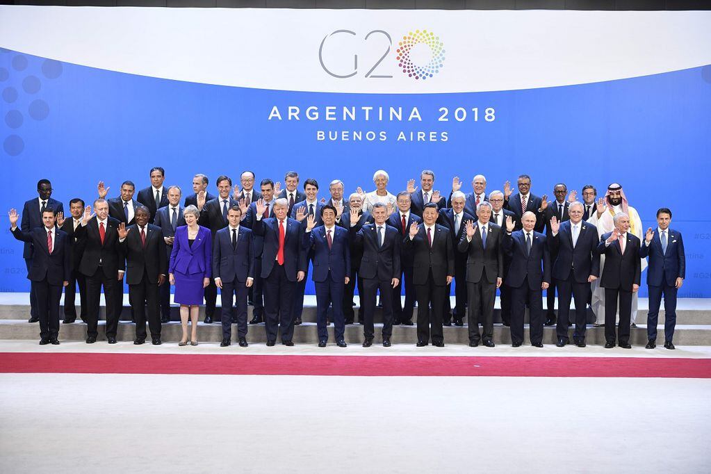 La foto de familia del G20, con la ausencia de Angela Merkel