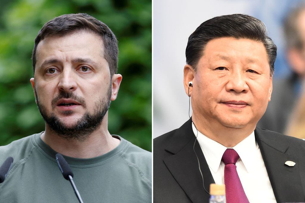 Volodimir Zelenski y Xi Jinping