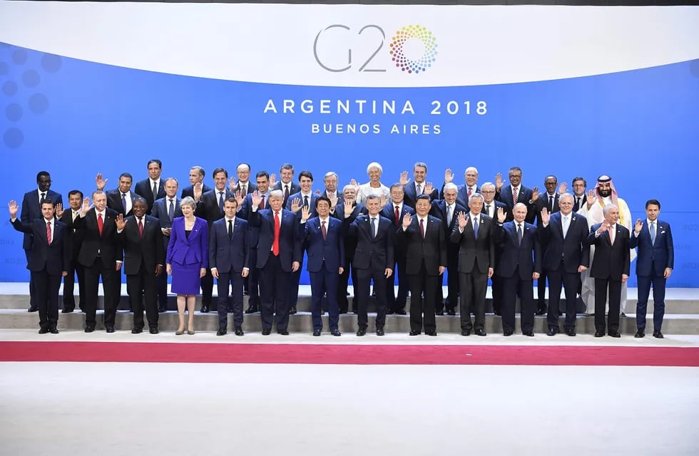 La foto de familia del G20, con la ausencia de Angela Merkel