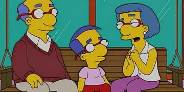 Kirk, Milhouse y Luann Van Houten en "Los Simpson"