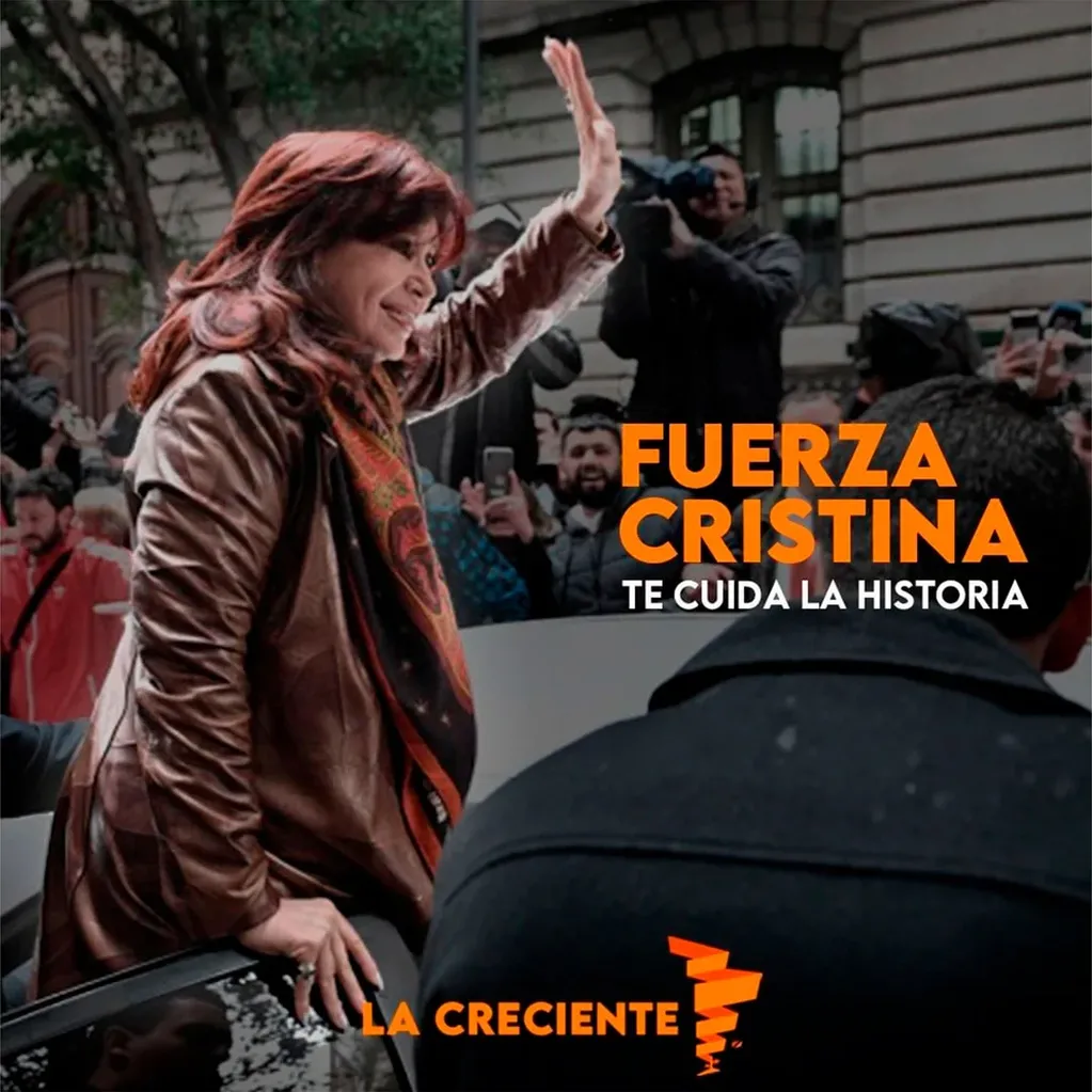 El apoyo de La Creciente a Cristina Kirchner. / Foto: Gentileza