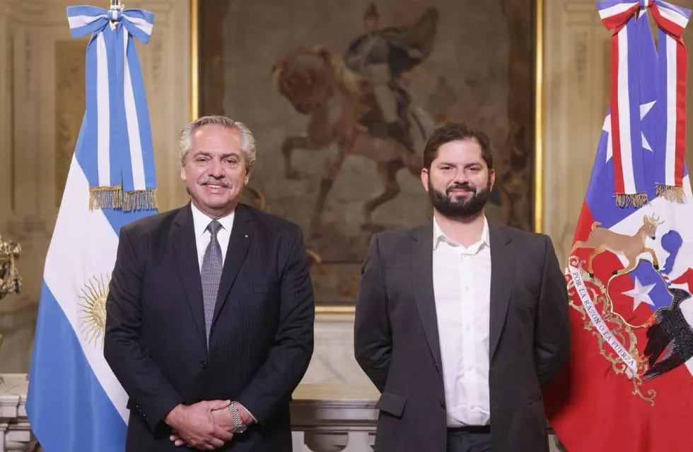 El presidente Alberto Fernández recibió esta mañana a su par chileno, Gabriel Boric, en su primera visita de Estado al país. / Corresponsalía
