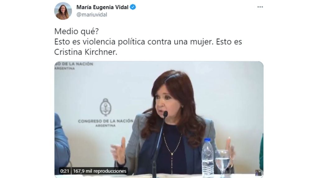 El tuit de María Eugenia Vidal.