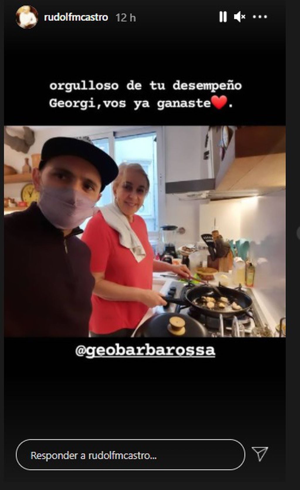 Rodo, el coach de Georgina Barbarossa en la cocina