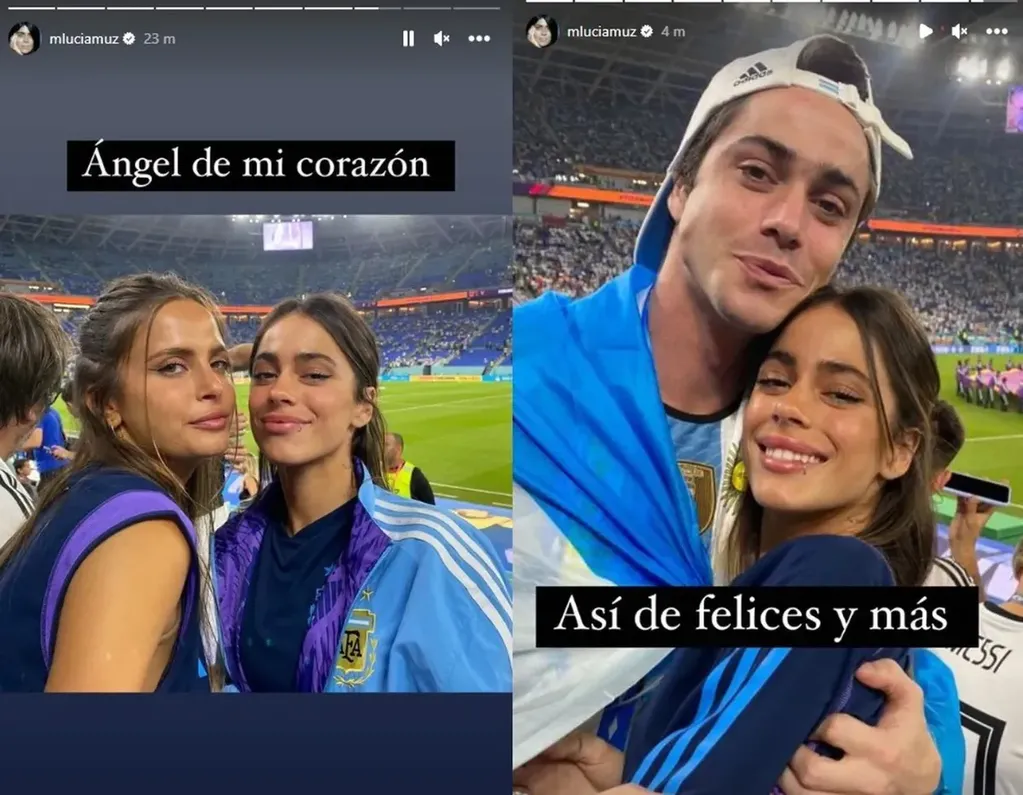 Las fotos de Tini alentando a La Selección que compartió la mamá de la cantante en Instagram.