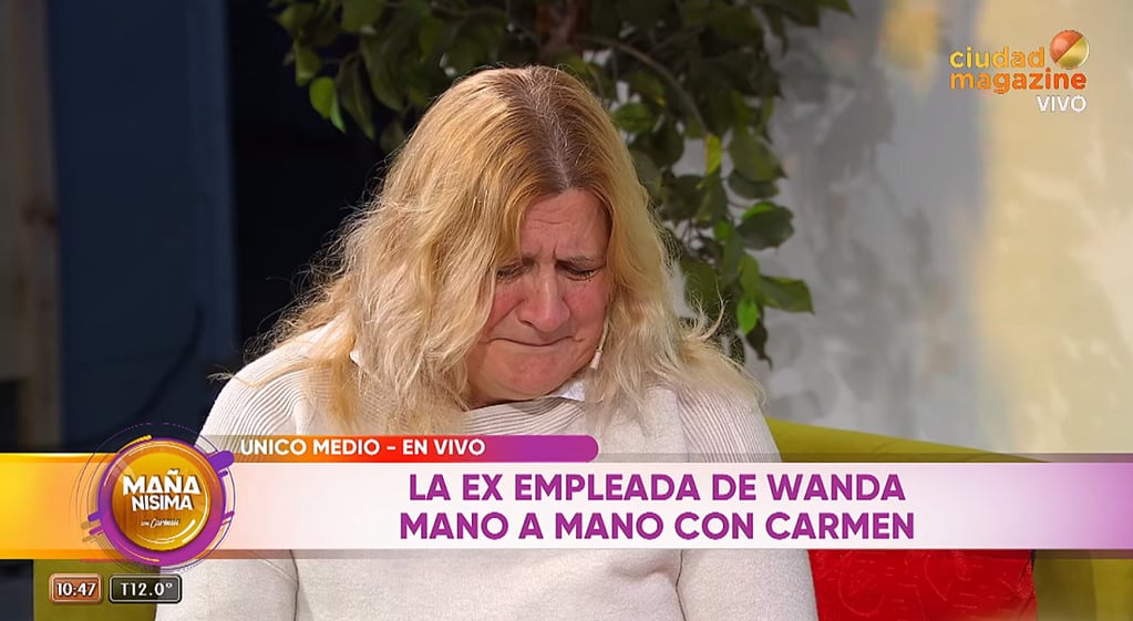 Carmen, la exempleada de Wanda Nara, rompió en llanto en "Mañanísima" (Captura de pantalla)