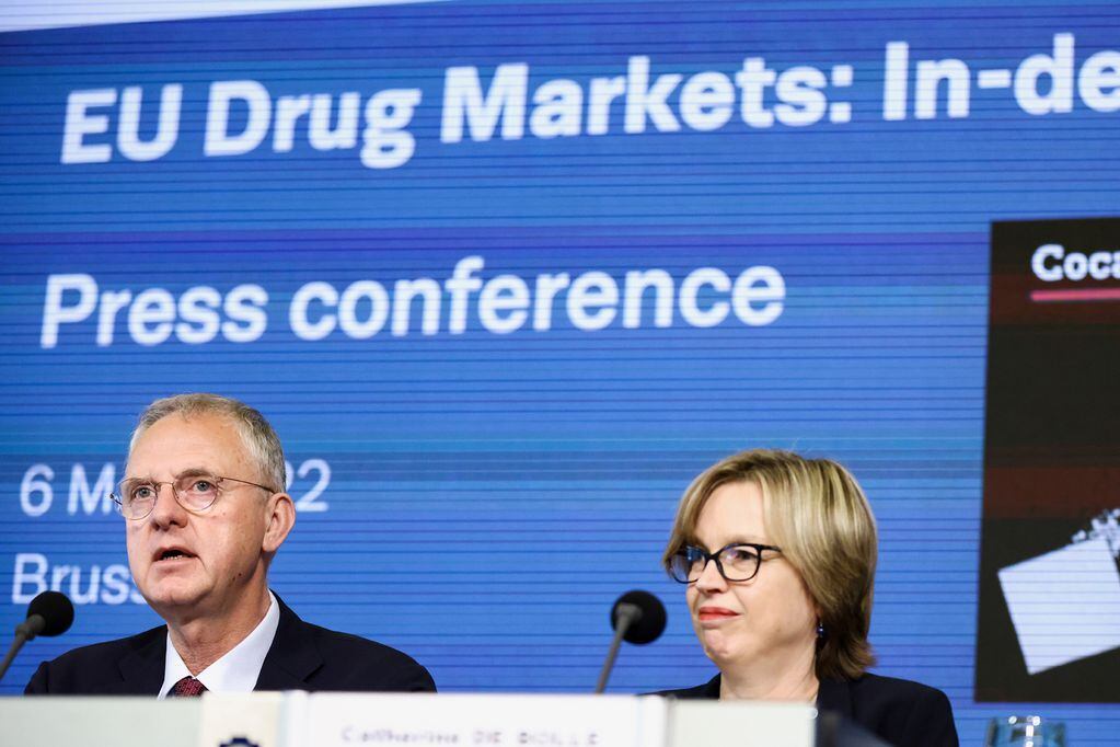 Conferencia de prensa de Europol sobre drogas en la UE.