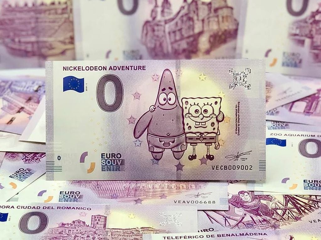 Algunos modelos de billetes de 0 euros que son furor entre los turistas y coleccionistas.