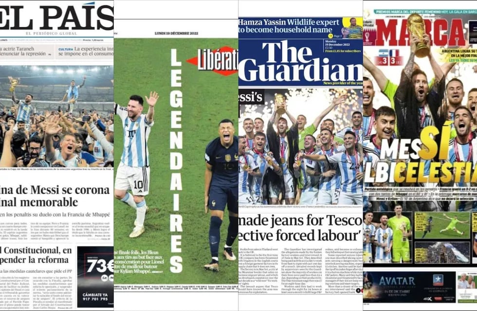 Las tapas de los principales diarios del mundo reflejaron el triunfo de la Selección