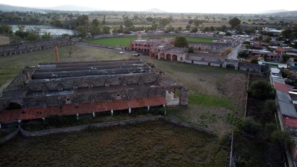 Toma aérea de la hacienda en donde ocurrió la masacre. Foto: Infobae
