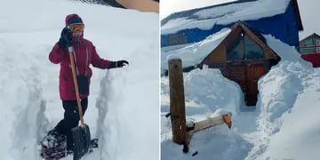 Video: la nieve tapa su casa y tiene que palear todos los días para poder salir a trabajar