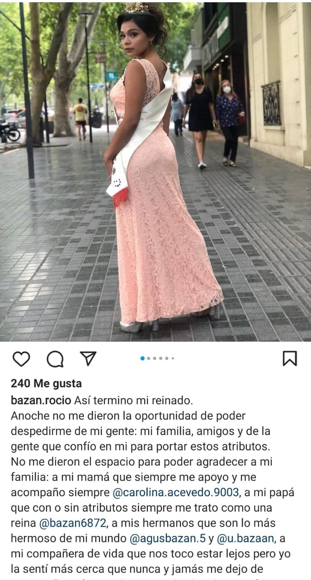 Rocío Bazan, la ex virreina explotó en sus redes.