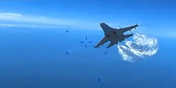 EEUU publicó el video del choque entre su dron y dos cazas rusos