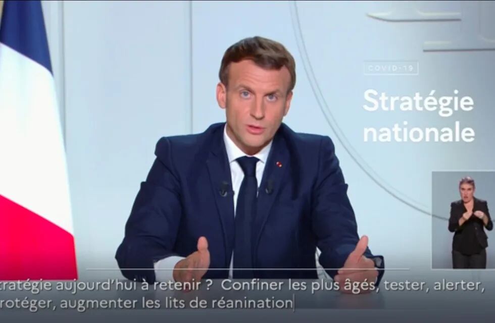 Crecieron los casos de Covid-19 en Francia y el presidente Emmanuel Macron anunció que el país entra en confinamiento total