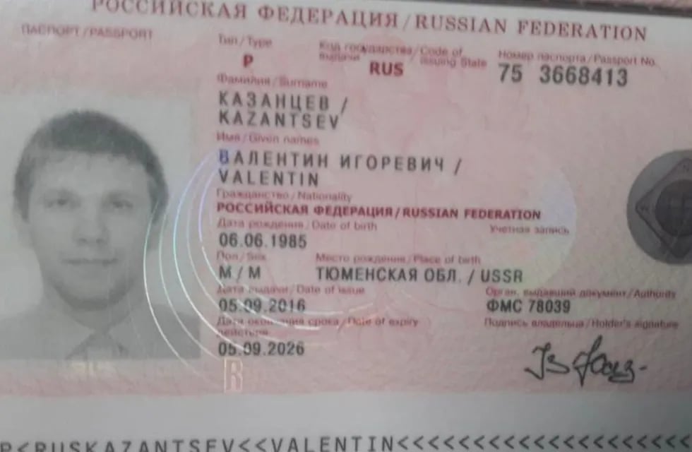 Valentin Kazantsev, quien tiene una alerta naranja, fue detenido el viernes en Ezeiza tras realizar los papeles migratorios.