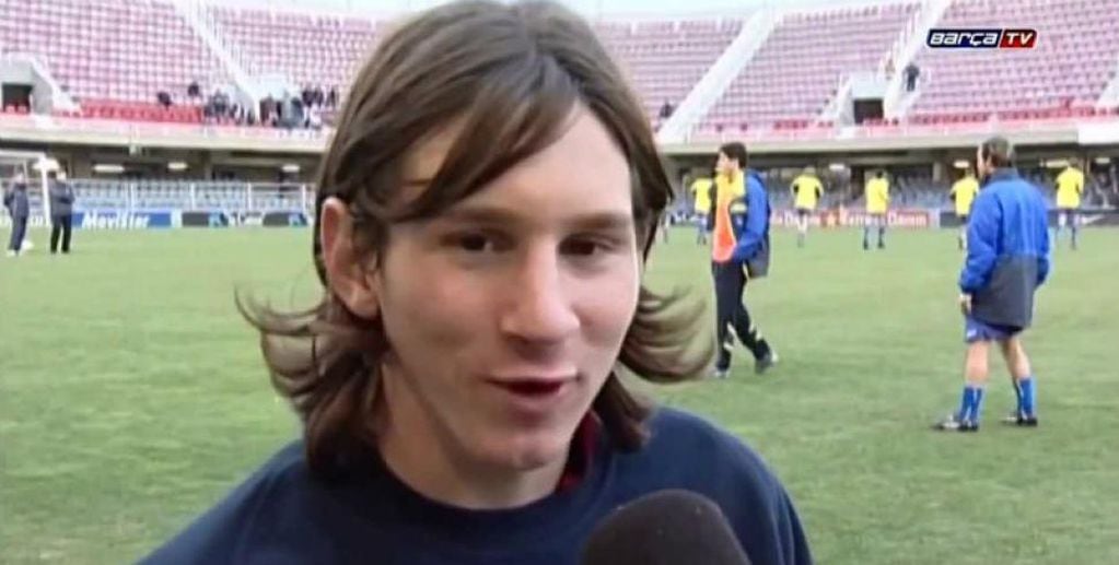 Messi con 17 años, en una de sus primeras entrevistas ya siendo parte del Barça.