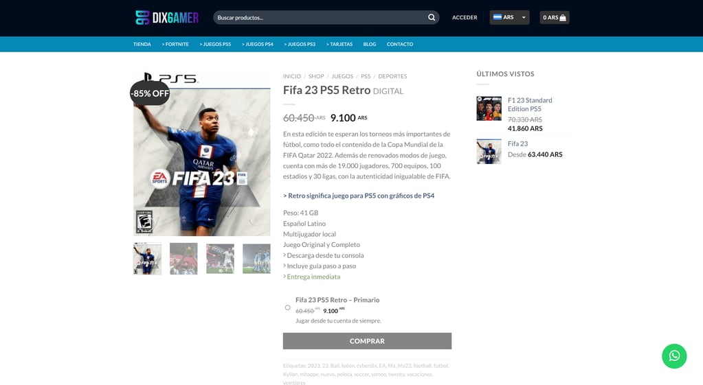 FIFA 23, precio promocional edición retro.