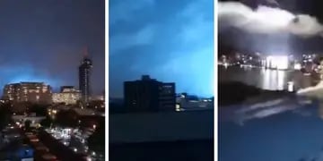 Luces en el cielo de México en medio del terremoto