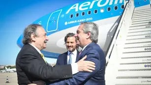 Ricardo Alfonsín, Santiago Cafiero y Alberto Fernández en Madrid