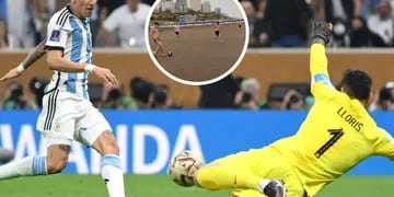 Un grupo de jóvenes recrearon el gol de Di María a Francia
