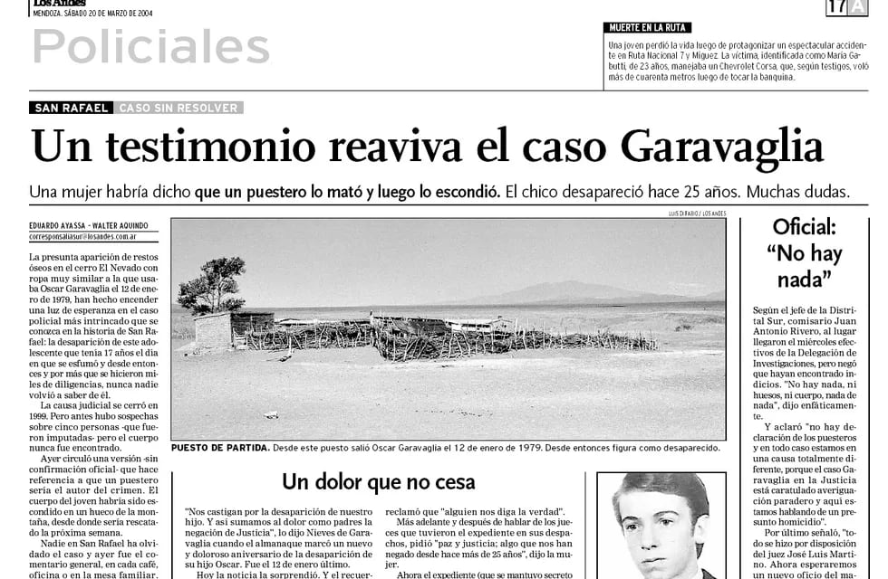 La misteriosa desaparición del mendocino Oscar Garavaglia