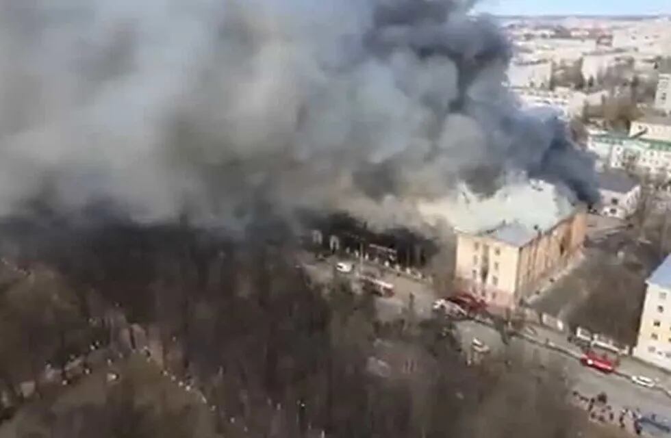 Incendio en instituto militar ruso