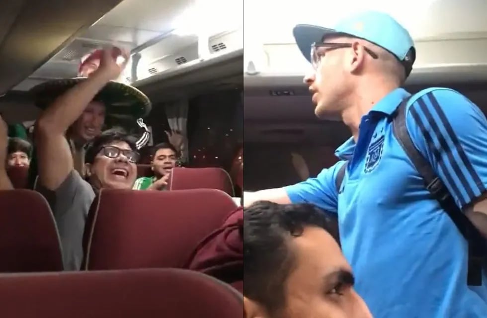 Video: hinchas mexicanos cantaban una dolorosa canción sobre las Malvinas hasta que un argentino los enfrentó.