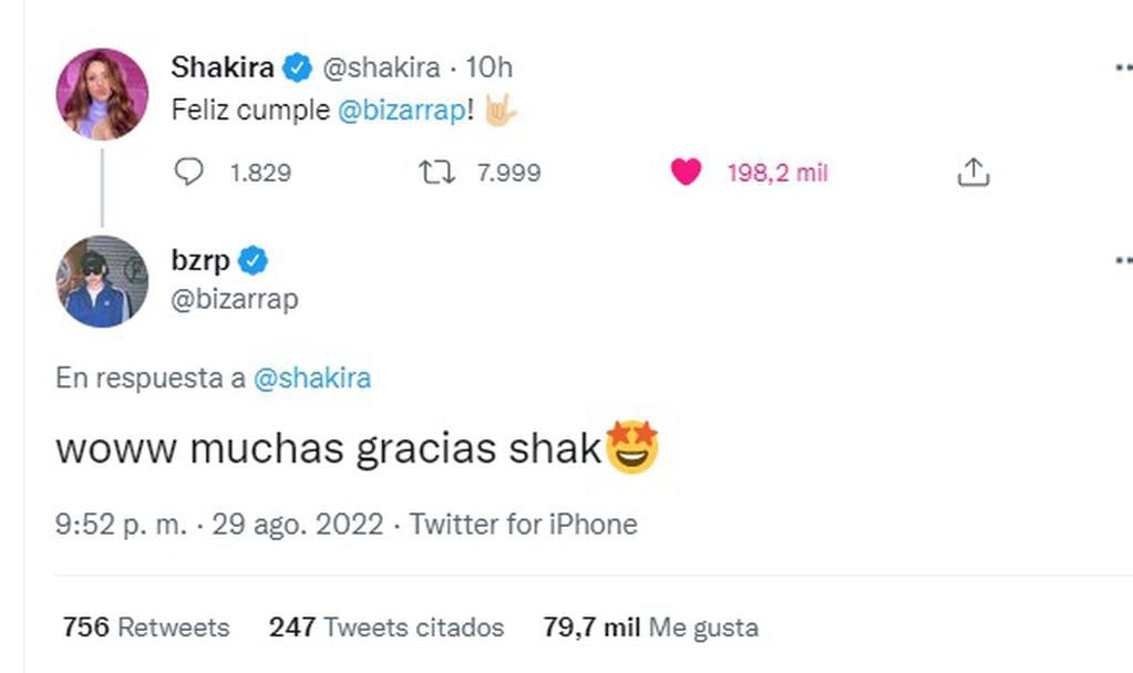 El cruce inesperado de Shakira y Bizarrap (Twitter)