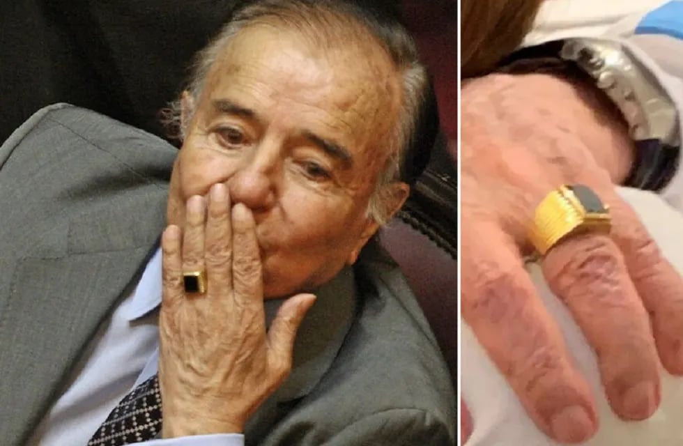 El anillo sustraído al expresidente Carlos Menem (Archivo)