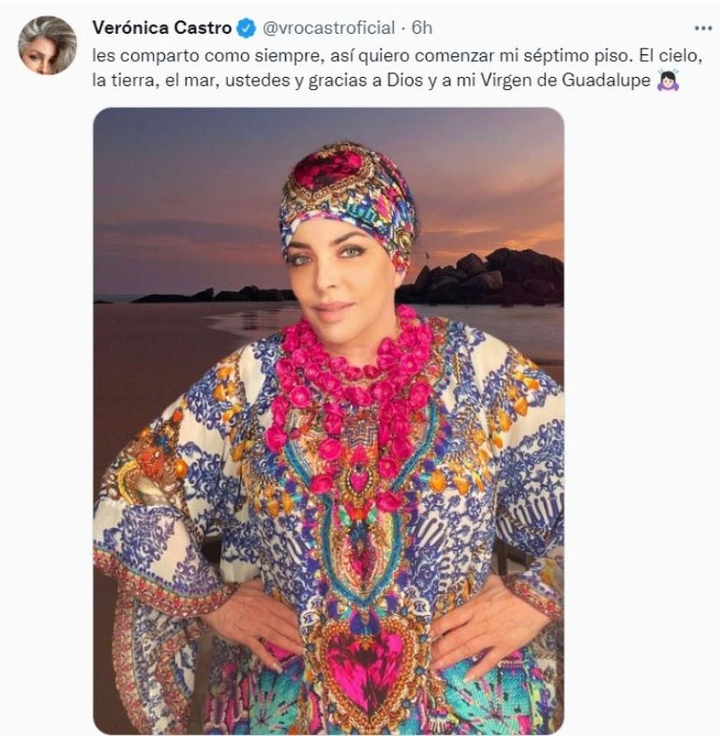 El tuit de Verónica Castro para sus 70 años