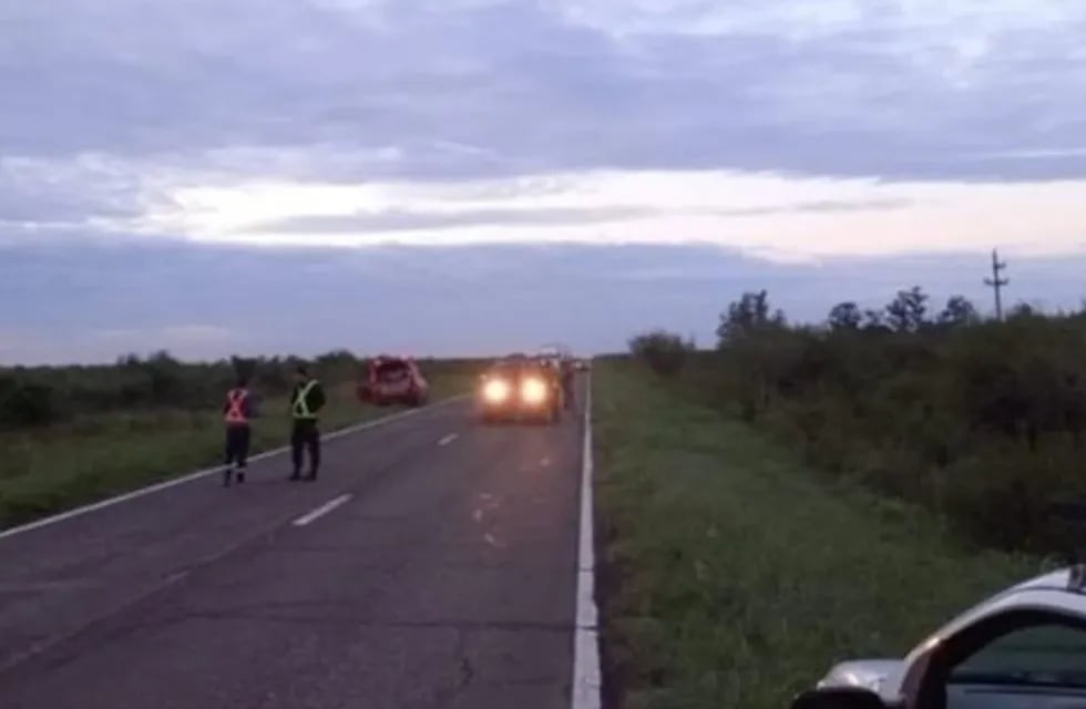 Accidente en la Ruta 12 en Corrientes. Foto Twitter