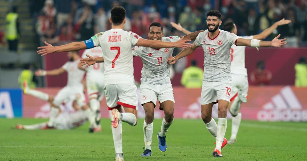 El festejo del seleccionado de Túnez en las eliminatorias rumbo al Mundial Qatar 2022. (AP)
