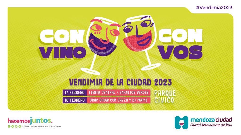 Ulpiano Suarez anunció la Vendimia de la Ciudad 2023 con dos noches y grandes espectáculos.