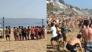 Video: un “picadito” entre chilenos y argentinos terminó en una pelea de arena en Reñaca