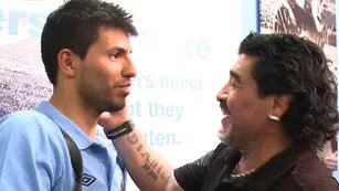 Kun Agüero y Diego Maradona