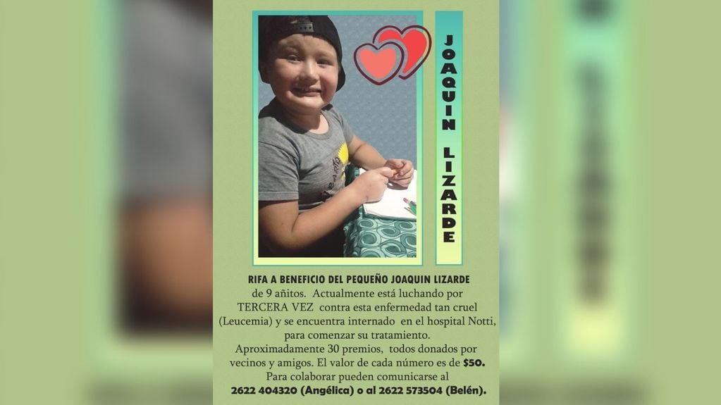 El flyer que hicieron los vecinos para pedir ayuda por Joaquín y su familia.
